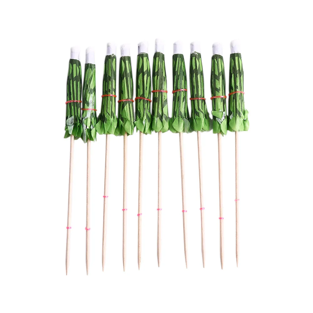 10pcs Tropical Coconut Palm Tree Paper Umbrella Cocktail Fruit Picks Cupcake Toppers Hawaii Birthday Wedding Party Decorations