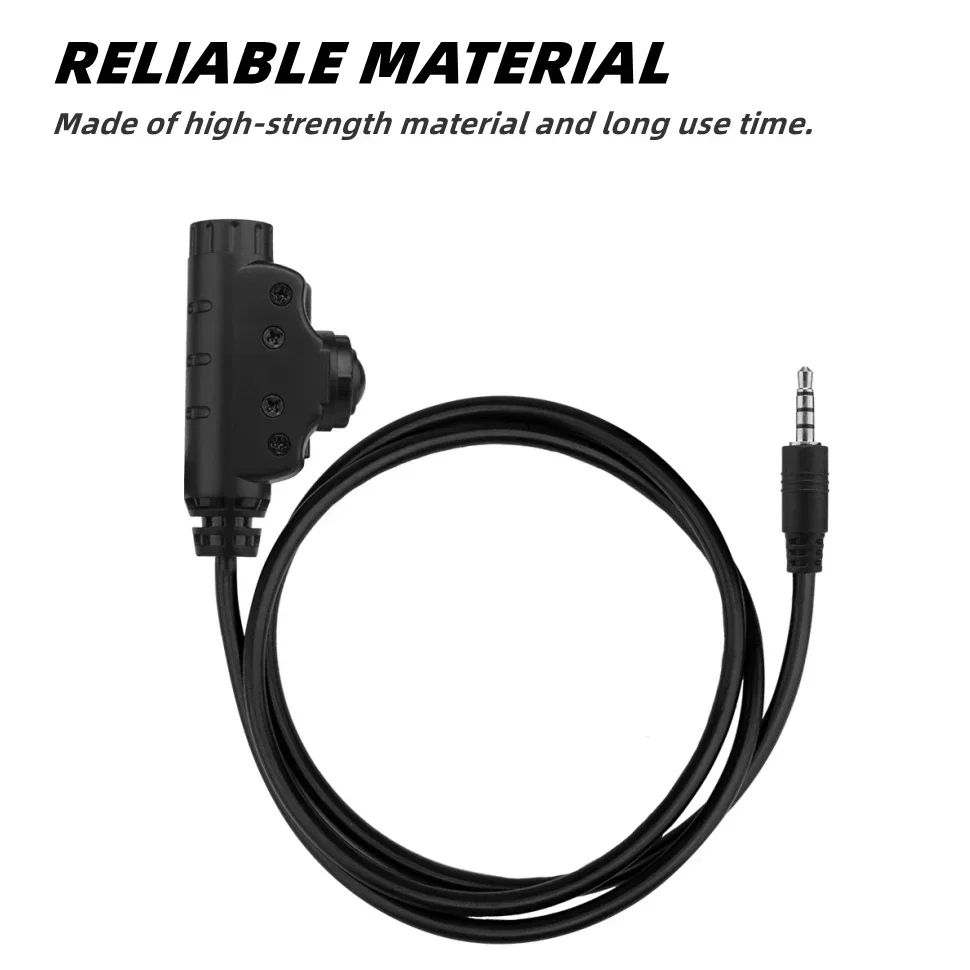 U94 V2 Model PTT Cable Plug  Hunting Headset Adapter PTT for Walkie Talkie Motorola Kenwood BAOFENG Radio 2