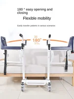 5 IN 1 Advanced Patient Lift Transfer Chair Versatile Bedside Commode Silent Transport Wheelchair Lift Aid Bathroom Shower Chair 2
