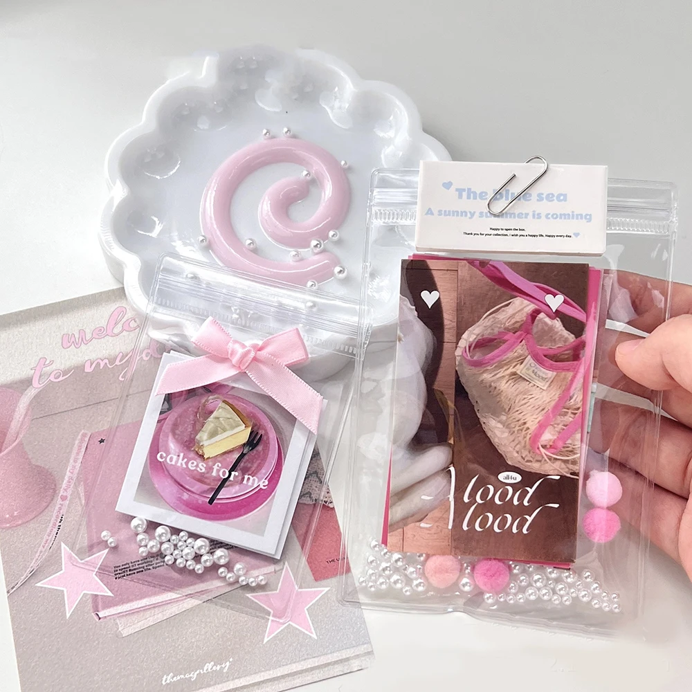 10pcs Small Card Storage Pouch PVC Transparent Jewelry Bags Packing Bags Gift Bags Transparent Storage Bags 2