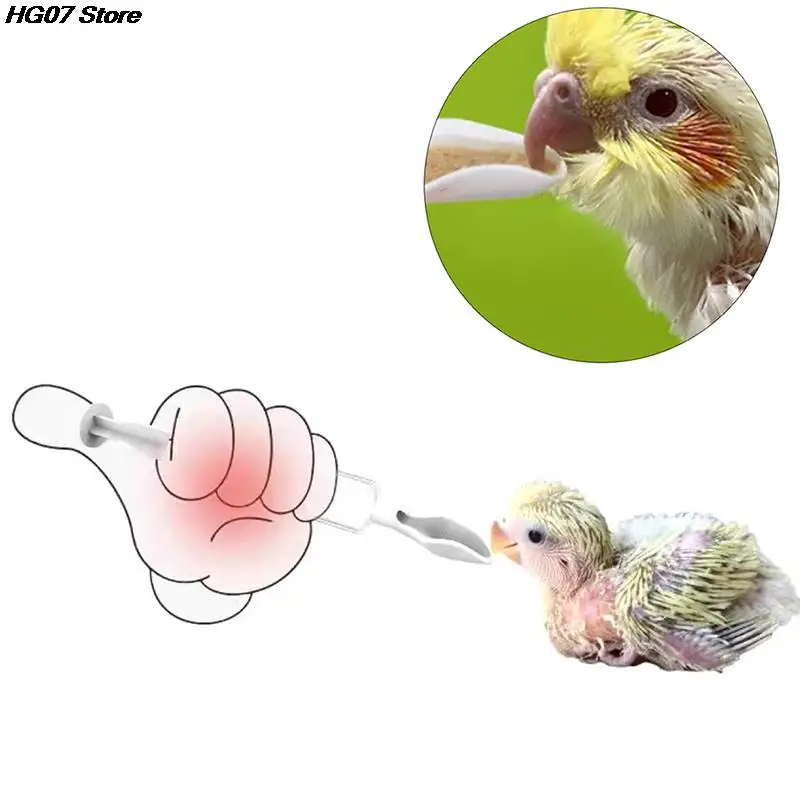 New 4PC/set Mini Bird Baby Feeder with Scale Plastic Removable Spoon Gavage Tube Parrot Liquid Food Feeding Tool Food Grade