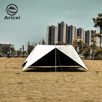 Aricxi Multifunctional Tarp black coat camping Survival Sun Shelter Outdoor Waterproof Beach Canopy Sunshade Shelter 4x4m 3