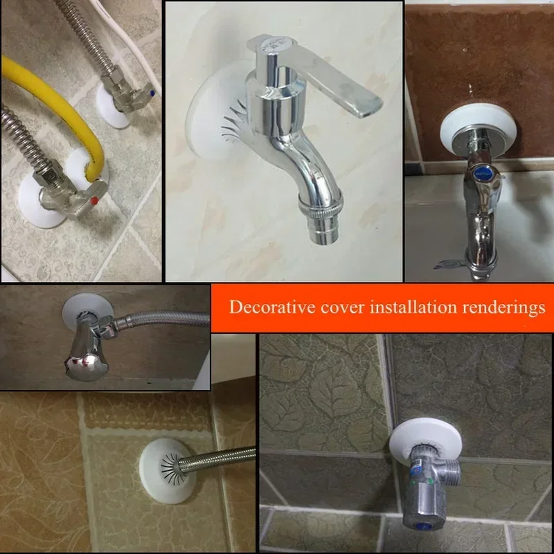 Air Conditioning Pipe Hole Cover 1pc White Plastic for Pipe Decorative Cover Shielding Wall Hole Plug