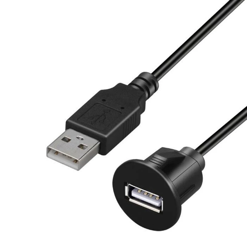 1m USB 2.0 A maschio A femmina cavo di prolunga per montaggio A incasso per auto Car Van Dashboard montaggio A incasso doppia presa USB accessori per auto  34