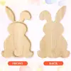 Easter Bunny Tray Wood Food Plate Fruit Serving Bread Display Wooden Spring Decor Kids Child Cake Decorations Easter Supplies 3