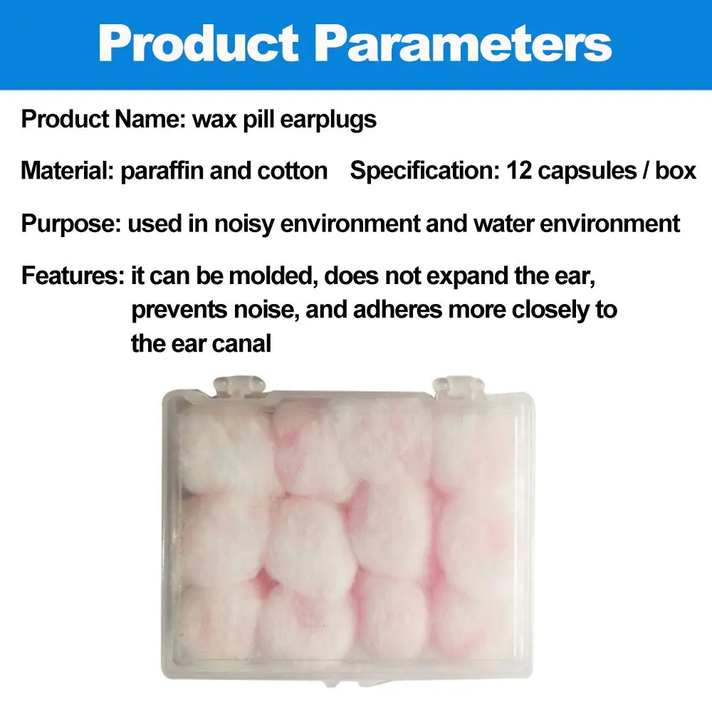 2/4/6/12/20PCS Soft Wax Cotton Earplugs Kneadable Pink Ear Plugs Sleeping Snoring Sound Insulation Noise Reduction Ear Plug 6