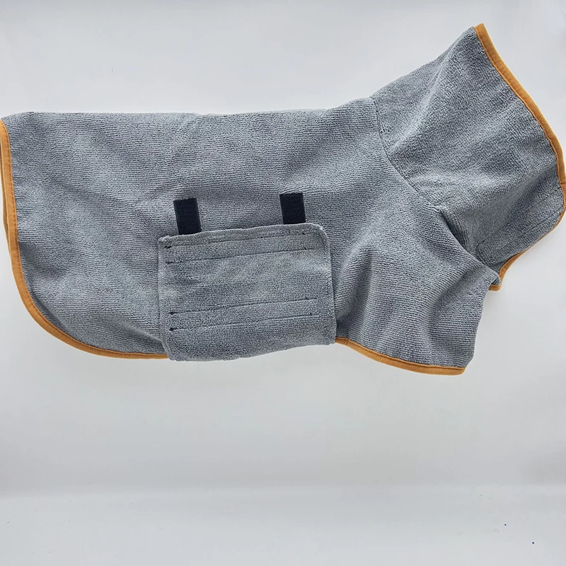 Pet Bathrobe Fast Drying Towel Microfiber Absorbent Soft Bath Robe Adjustable Towel Grooming Coat for Small Medium Large Dog