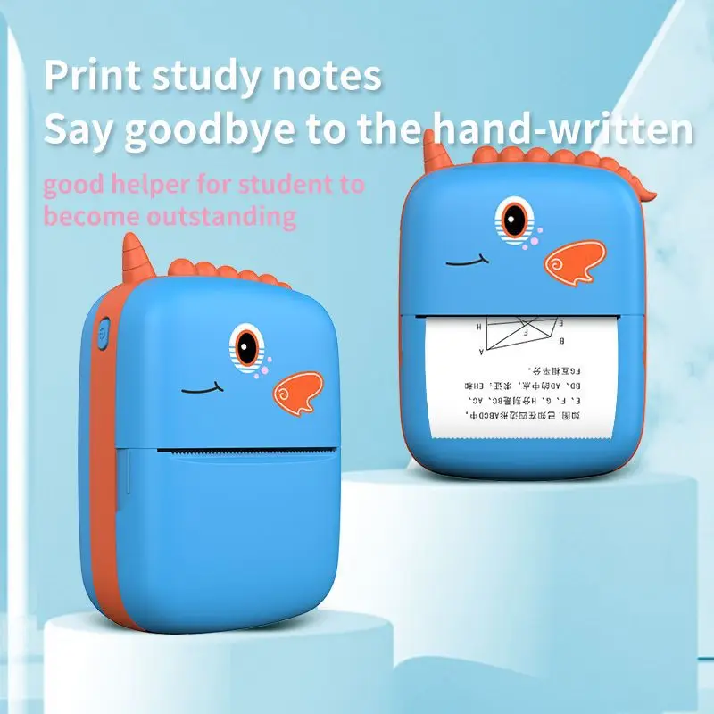 Portable Mini Thermal Printer Wirelessly BT 203dpi Photo Label Memo Wrong Question Printing with USB Cable No Ink Print Portable Portable Printer Bluetooth Printer