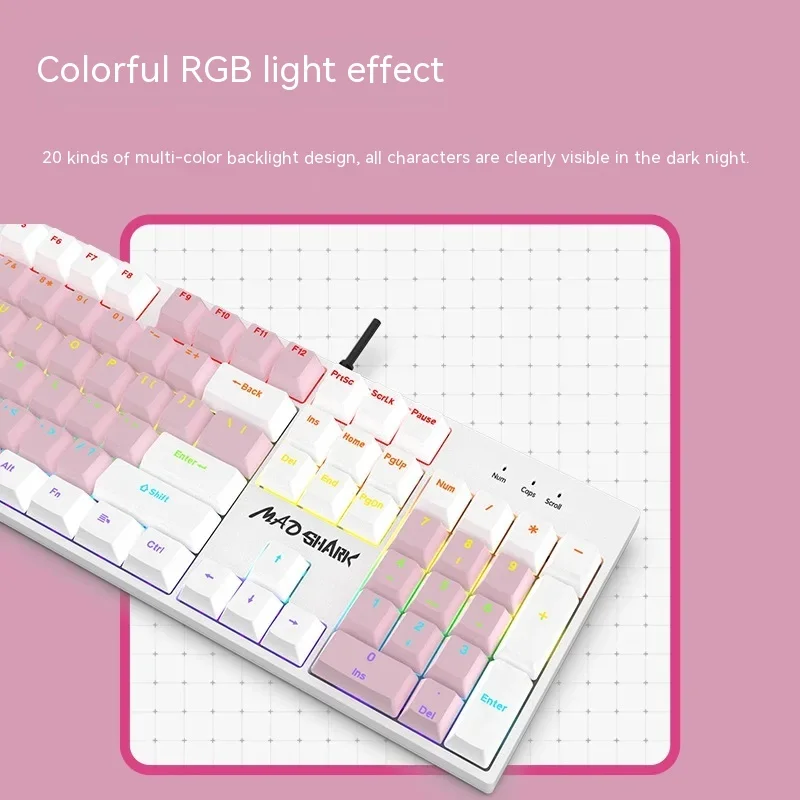 

87 keyboard esports game duopin game keyboard mechanical green axis wired full key non impact mechanical key keyboard