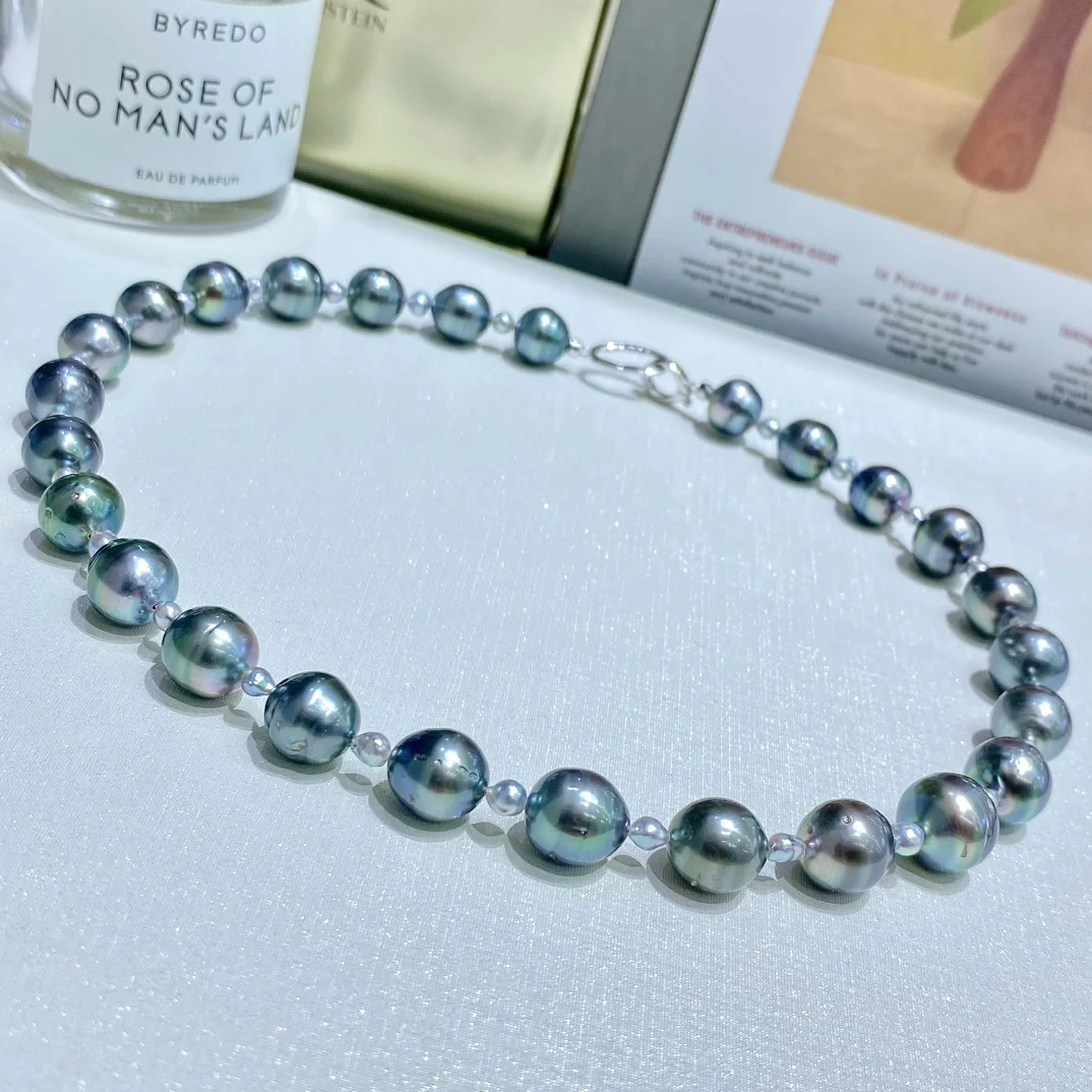 

XX2024 Fine Jewelry 18K Gold 4-10mm Sea Water Tahitian Black Pearls Pendants Necklaces for Women FIne Pearls Pendants