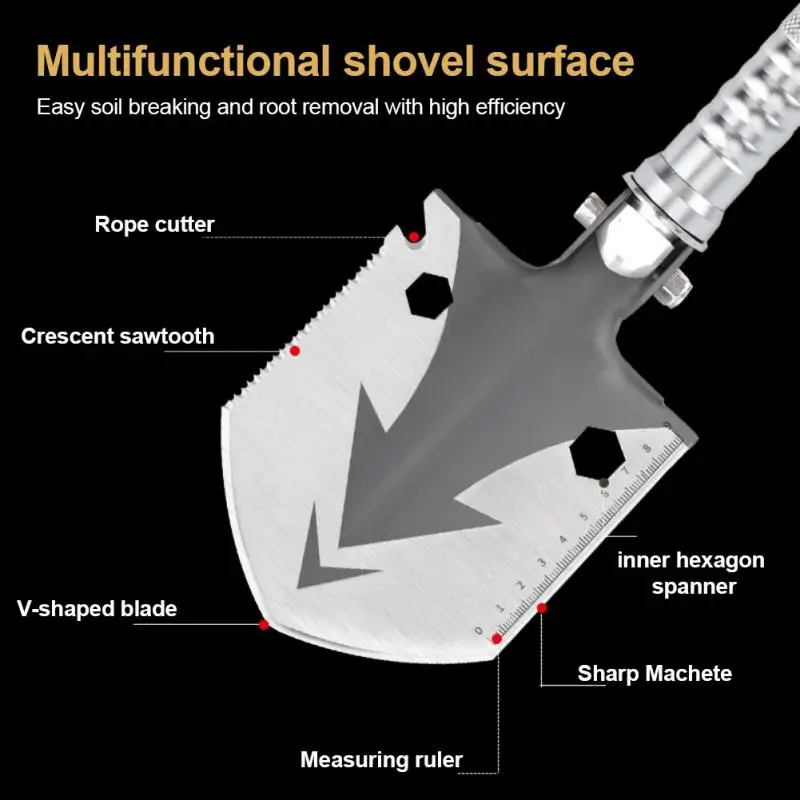 

1pc Outdoor Supplies Vehicle-mounted Ordnance Shovel Mini Engineer Shovel Spade Edc Camping Equipment Garden Shovel Accessories