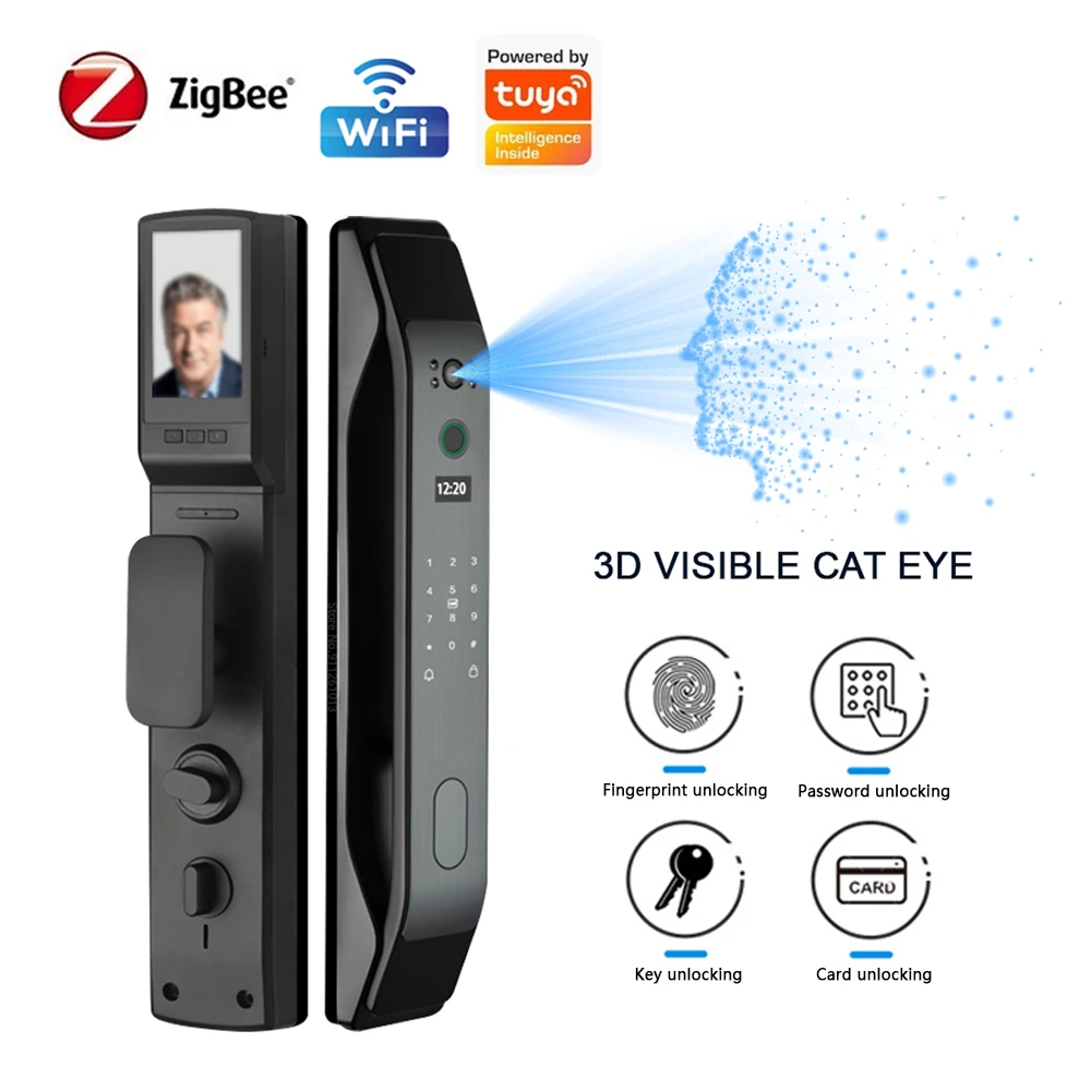 3D Face Recognition Smart Lock Infrared Sensor Password Door Lock with