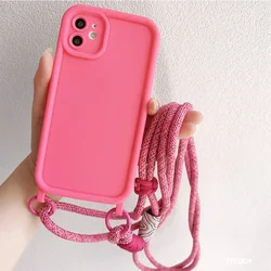 Adjustable Crossbody Necklace Lanyard Phone Case with Soft Cover - 7 8 SE 2020 (Red)