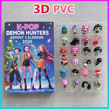 New 3D KPop Demon Hunters Advent Calendar K-Pop Demon Hunters Rumi Mira Zoey Christmas Countdown Advent Calendar Gift 24 Days