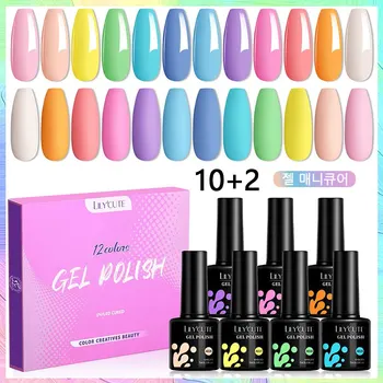 LILYCUTE 12 pz/set 7ml Macaron Nail Gel Polish Set Semi permanente Gel UV smalto per unghie Soak Off Gel Nail Polish Kit unghie 1