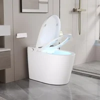 Smart Toilet, Tankless Elongated Electric 1pc Toilet with Smart Bidet, 1.28 GPF for In White with Seat Heating, Remote Control 1