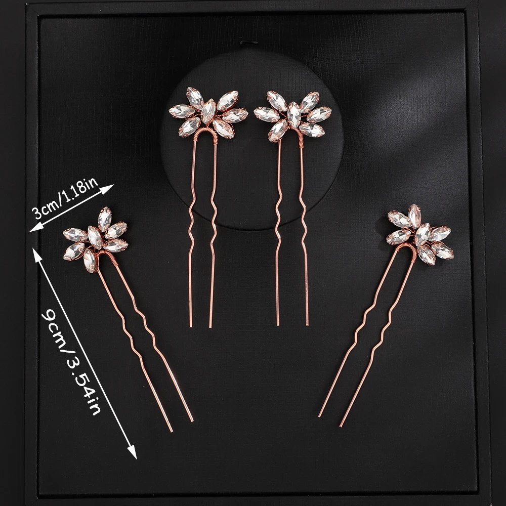 Hair accessories bridal hair accessories Rhinestone Hair Pin for women wedding 4PCS Headpiece