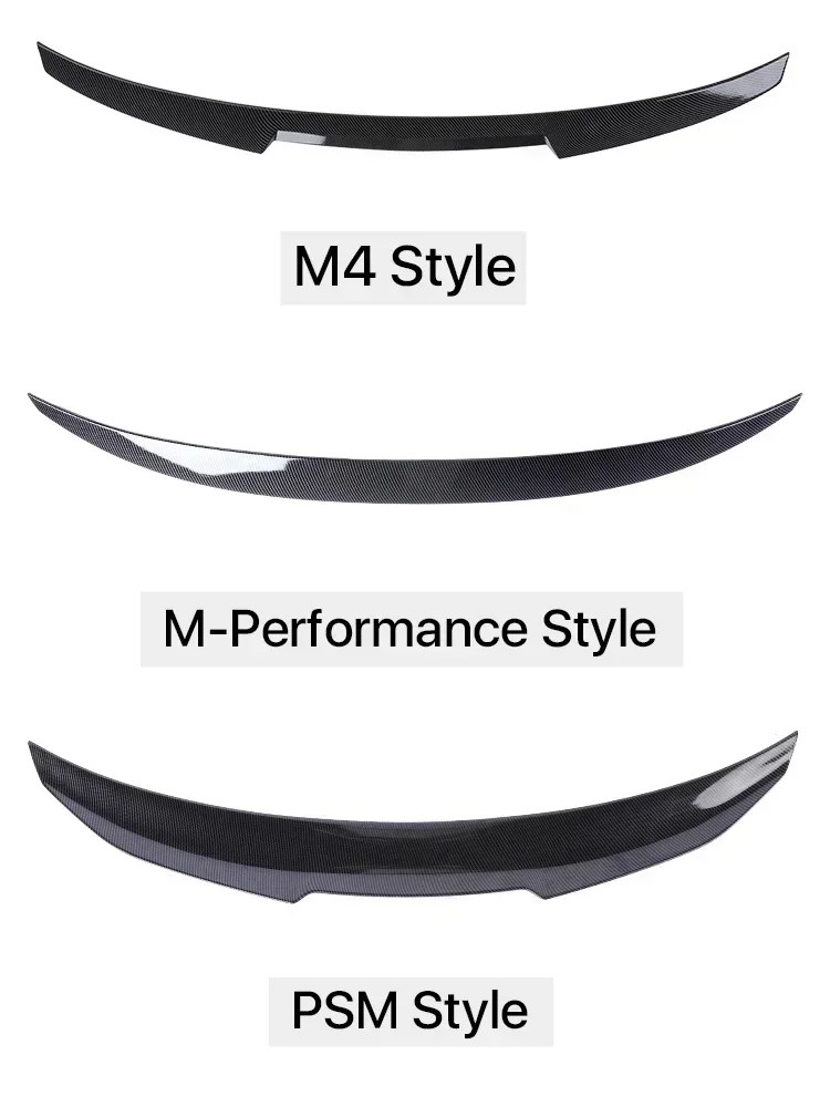 Rear Trunk Spoiler Bumper Lip For BMW 4 Series F32 F33 F36 Carbon Fiber PSM M4 MP Style Wing Tail Kit 2014-2020 Gloss Black 2