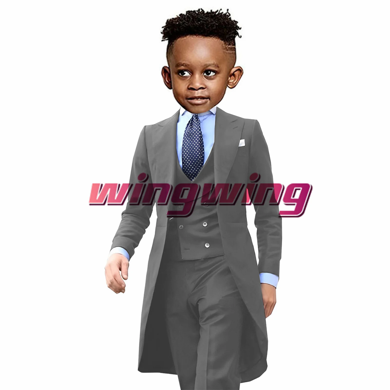 Boys Suit Wedding Tuxedo Long Jacket Vest Pants Three Piece Set Formal Blazer Kids 2-16 Years Tailored Clothes boys suits