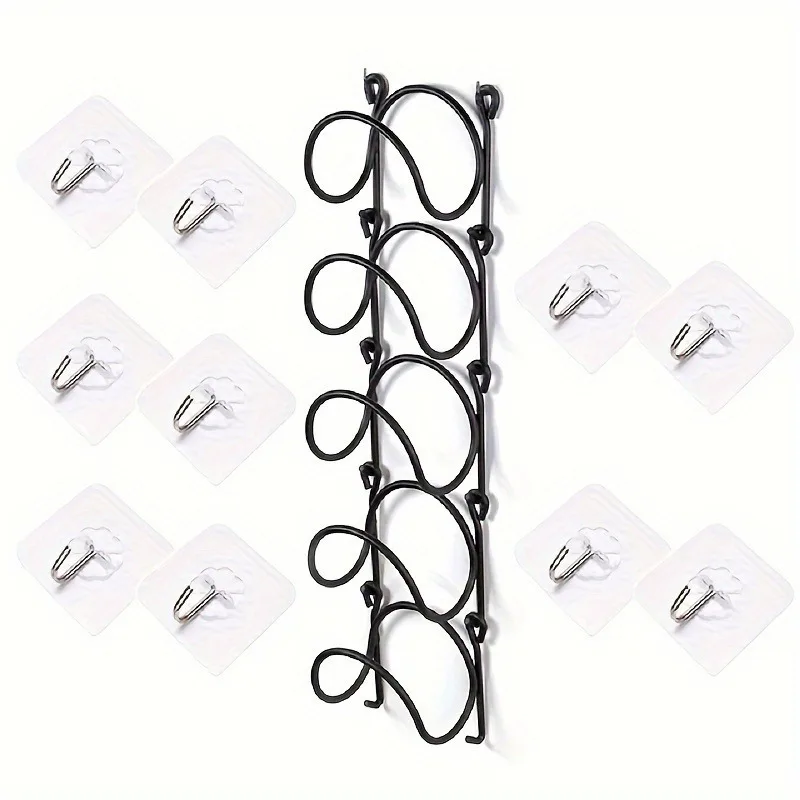 5-piece Multi-layer Bathroom Towel Rack - Wall Mounted, Iron Wine Storage and Display Rack, Suitable for Living Room Decoration 4