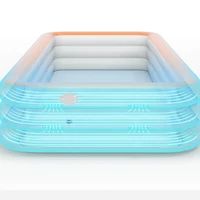Piscine gonflable familiale durable et épaissie, idéale pour les fêtes dans la cour et sur la pelouse, grande piscine avec toboggans pour une utilisation en extérieur 4
