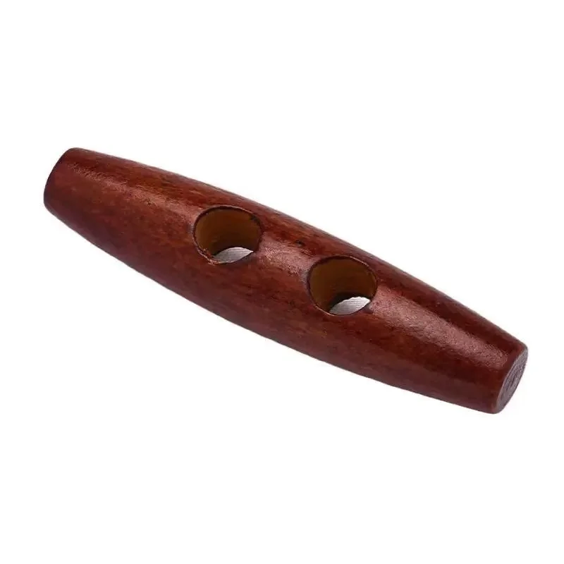 10pcs 30/40mm 7 색 천연 나무 토글 뿔 버클 나무 버튼 오버 코트 수제 타원형 마개 버튼 용 봉제 공예