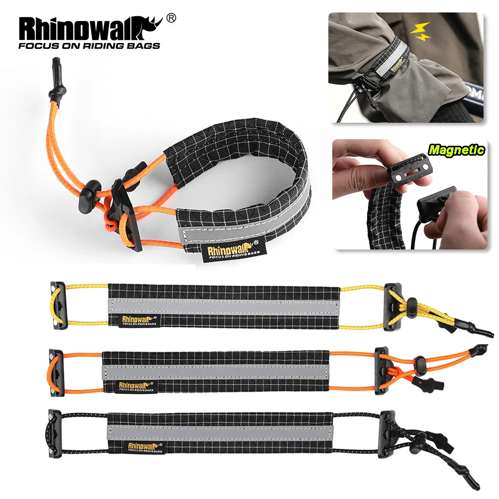 Rhinowalk 자전거 바지 스트랩 자기 사이클링 반사 발목 밴드 바지 다리 스..