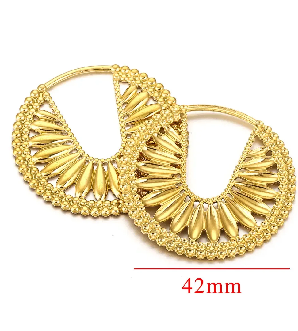 Stainless Steel Accessories Simple Geometric Ring Large Exaggerated Earrings DIY Accessories Parts Wholesale 10