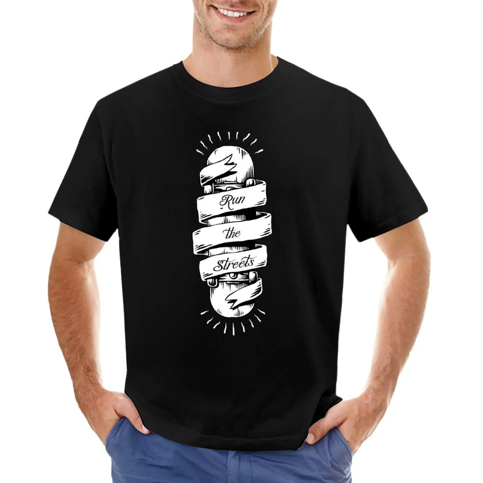 

Run The Streets Vintage Skateboard T-Shirt blank t shirts new edition t shirt hippie clothes oversized t shirt men