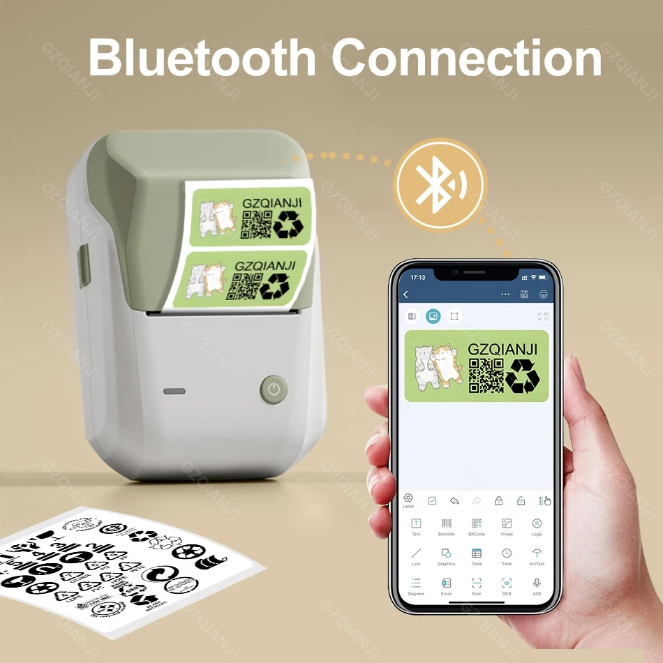 Niimbot B1 Label Mini Thermal Self-adhesive Printer BT Portable Labeller For Mobile Sticker Pocket Color Maker Printing Cheaper