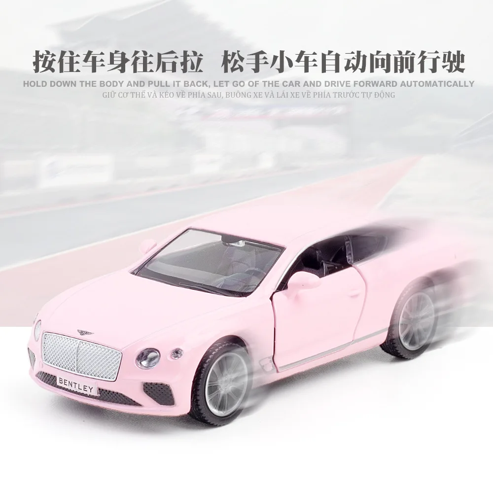 1:36 Pink Mercedes Benz BMW Porsche Alloy Sports Car Series Model Decoration Children's Toy Gifts 3