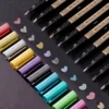 10pcs Waterproof Metallic Marker Pens, Ideal For Black card, Rock Wood, Metal, Plastic, Glass, Canvas, Ceramic, Notebook, DIY 1