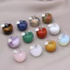 Apple Natural Stone Amethyst Agate Rose Quartz Artwork Healing Energy Fruit Sculpture Christmas Decorative Pendant Gift 4
