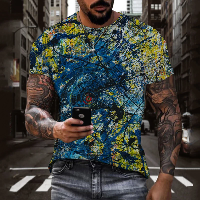 

Summer 2023 Retro 3D T-shirt Short Sleeve 3d Printed T-shirt Retro Gothic Men's Apparel Summer T-shirt Men Clothing
