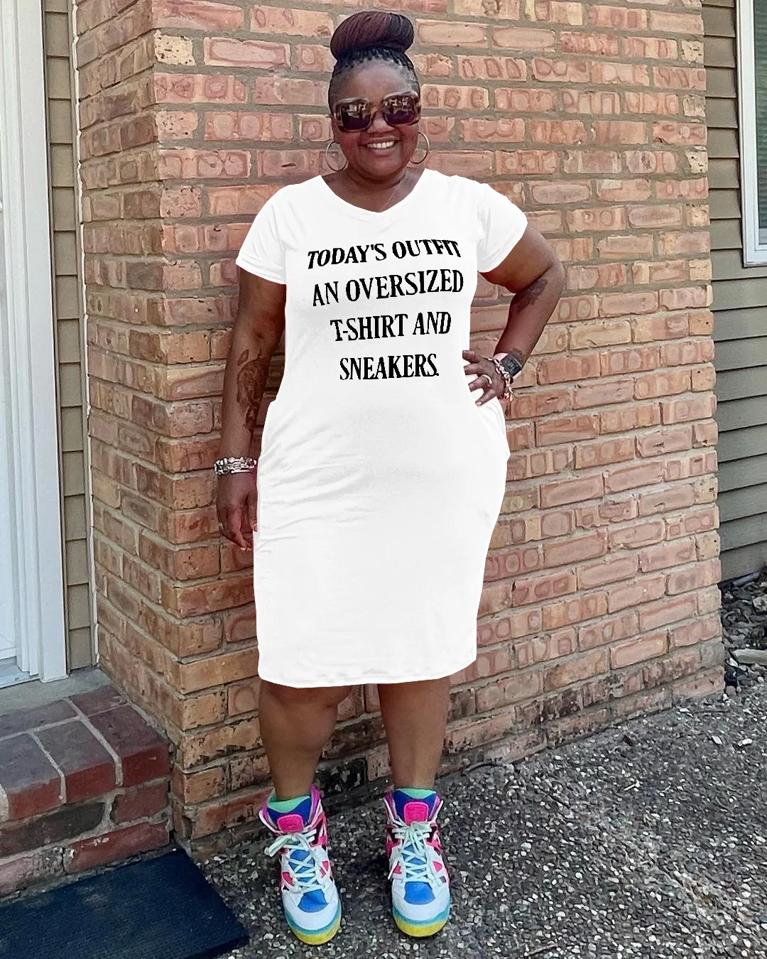 Dress Clearance Today's Outfit Oversized T Shirt And Sneakers