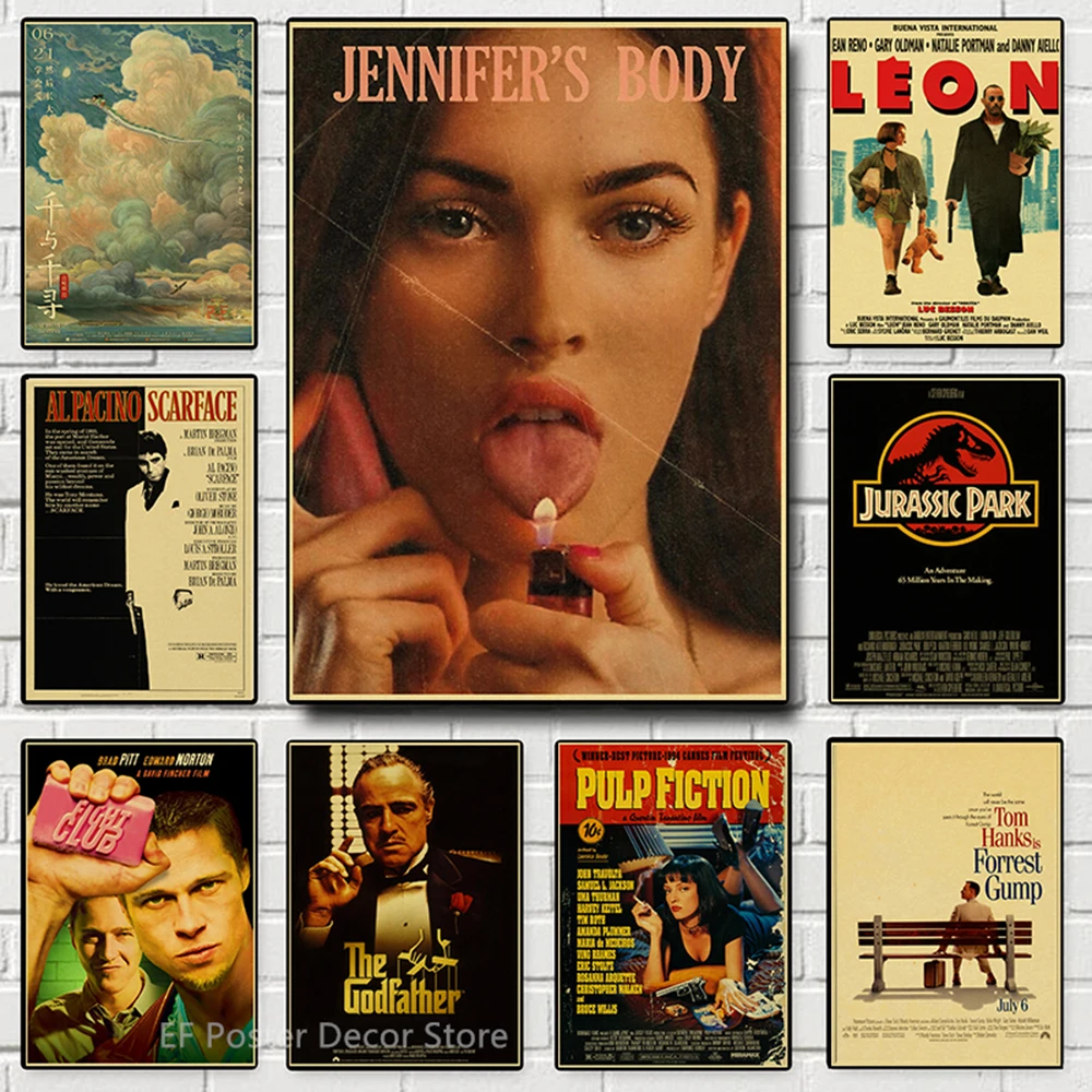 Movie Poster Classic Film Vintage Prints Jennifer's Body/Jaws/Leon Home Room Art Wall Decor
