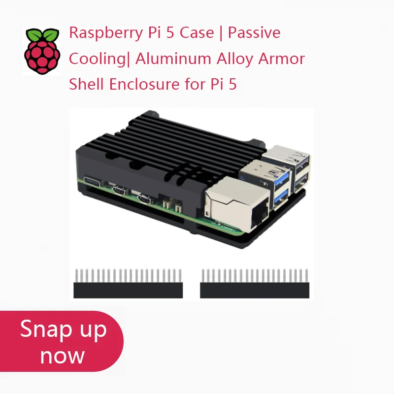 

Raspberry Pi 5 Case | Passive Cooling| Aluminum Alloy Armor Shell Enclosure for Pi 5