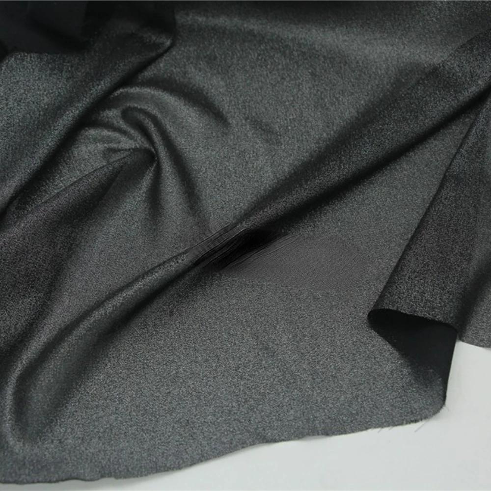 

Translucent Black Bottom Silver Coated Chiffon Fabric Shirt Dress Shawl Hanfu Fabric