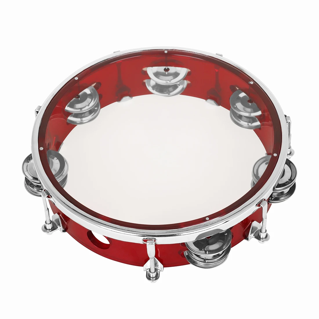 IRIN 8 Inch Tambourine ABS Self-Tuning Double Row Tambourine Stainless Steel Rings Handbell Hand Drums Percussion Instrument