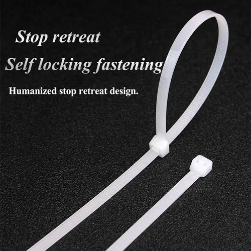 Cable Ties Self locking Nylon Cable Zip Ties 100pcs Plastic Colored Cable Zip Tie  Wrap BundleTies white - Image 6