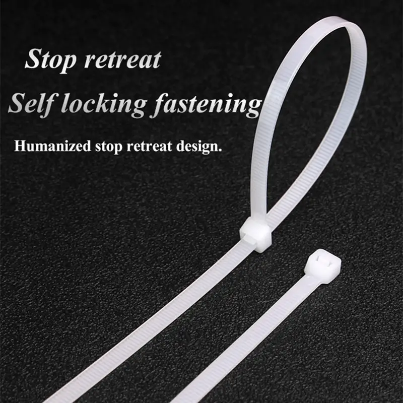 Cable Ties Self locking Nylon Cable Zip Ties 100pcs Plastic Colored Cable Zip Tie  Wrap BundleTies white - Image 6