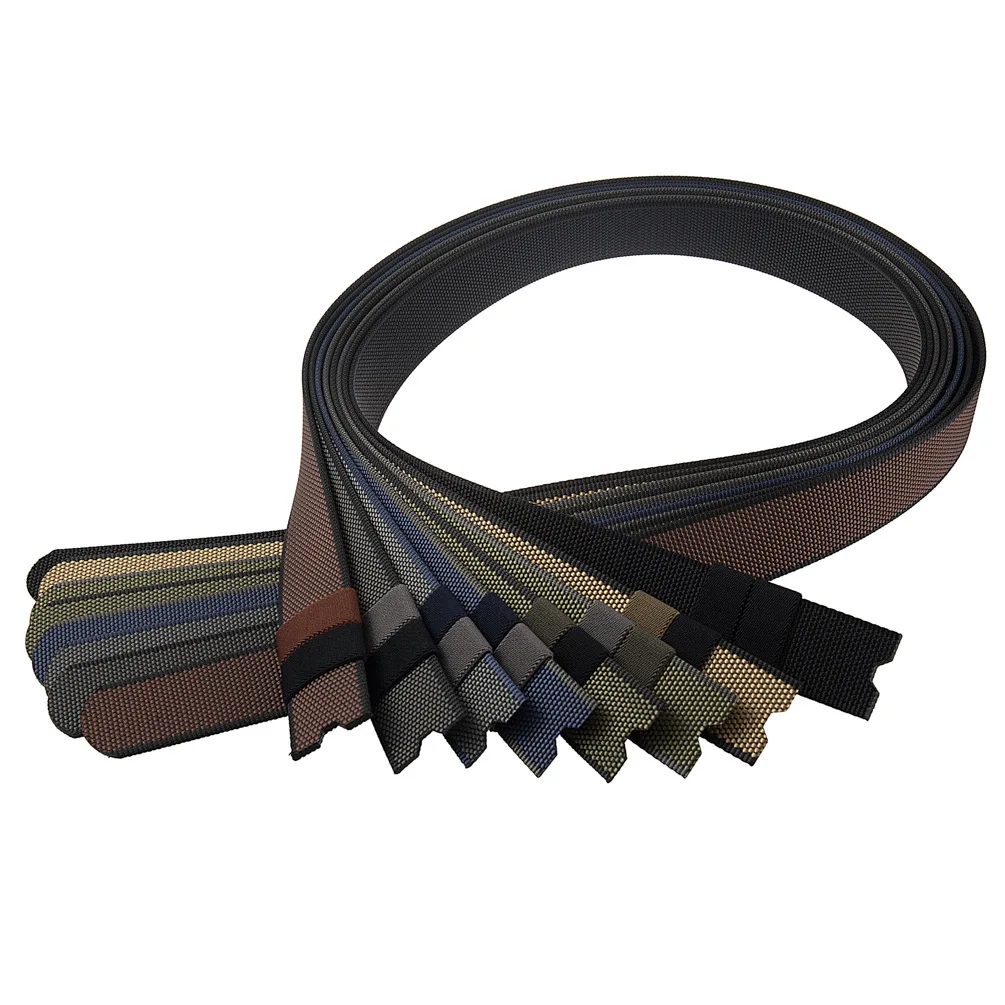Headless belt, men's automatic buckle belt, no headband, nylon canvas belt, trendy young people's casual pants , versatile