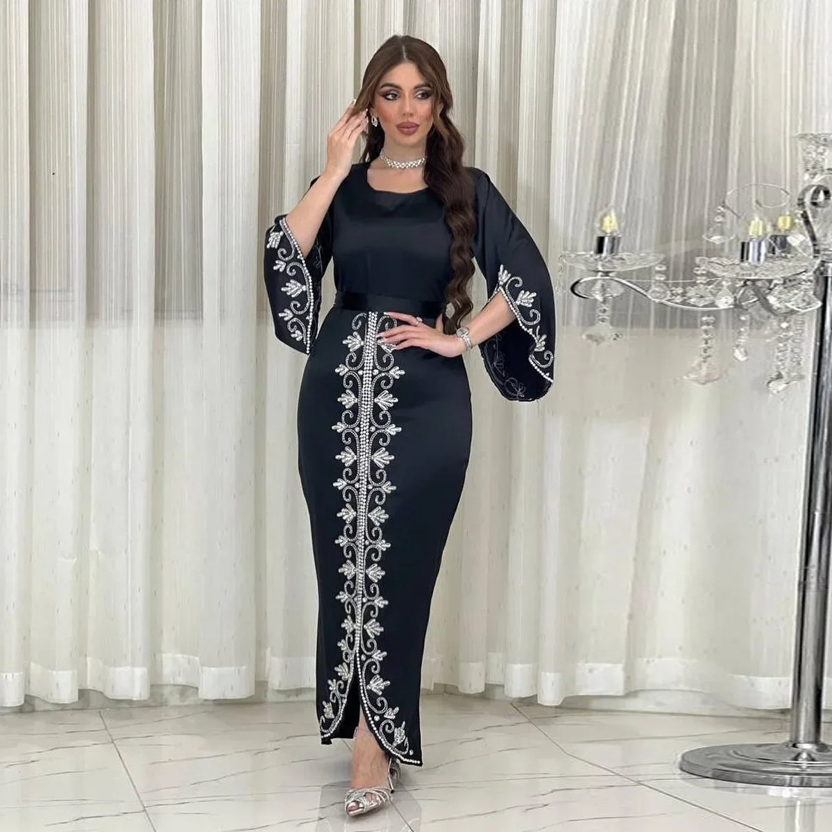 Morocco Party Dress Abaya Dubai Luxury Evening Dresses for Women Jalabiya Saudi Wedding Kaftan Robe Muslim Fashion Arab Abayas