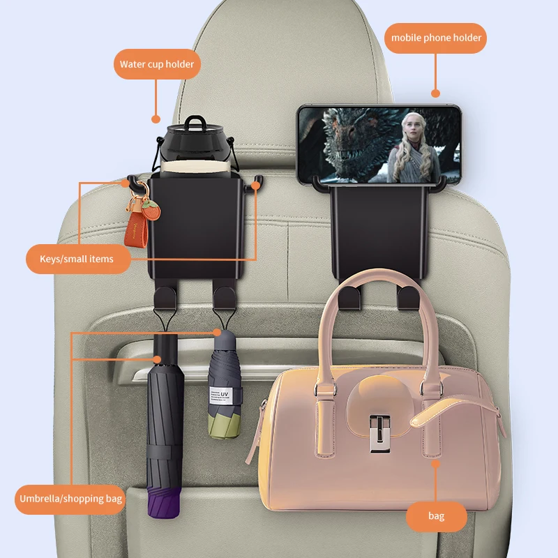 

Новый универсальный держатель для стакана для воды на заднее сиденье, коробка для хранения, держатель для напитков на автомобильное сиденье, подставка для напитков 3 в 1, крючок для стакана для воды