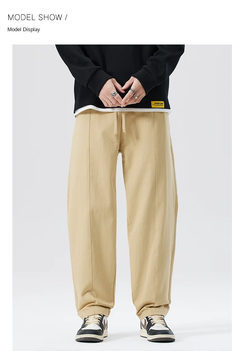 Description Picture 6 of item2024 New Spring American Fashion Brand High Street Overalls Men's Straight Wide Leg Pants Loose Japanese Style Climbing Pants Co