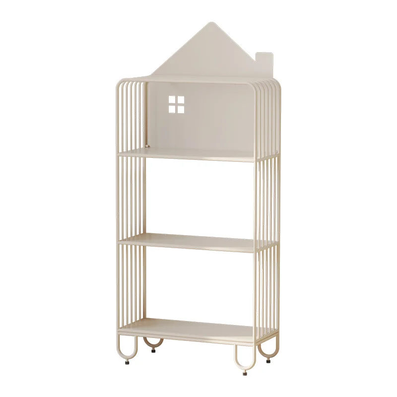 Children's bookshelf shelf floor-to-ceiling living room bookcase simple wrought iron mobile wall small bookshelf