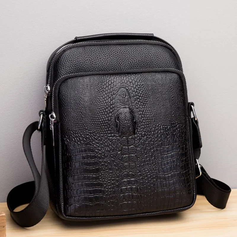 

Black Crocodile Handbags Crossbody Bag for Men Bags Casual Man Messenger Bag Designer Male Bag Business Sling Pack Shoulder Bag
