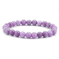 Exquisite 8mm Purple Jade Healing Gemstone Bracelet (Purple jade)