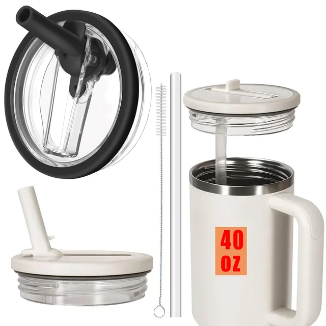 40oz Lid for Stanley Flip Straw Leak Proof Tumbler Lid Replacement for Stanley Cup Accessories Straw Cover