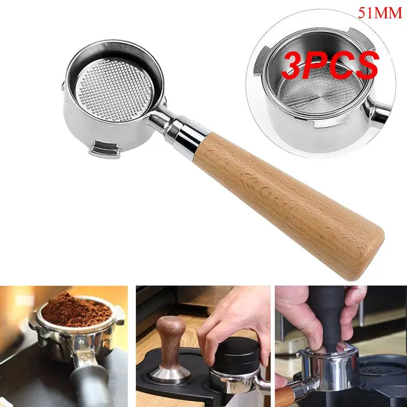 

3PCS Bottomless Portafilter 51mm Filter Holder Barista For Delonghi Dedica EC680 EC685 eco310 ecp35.31 بورتافلتر ديلونجي